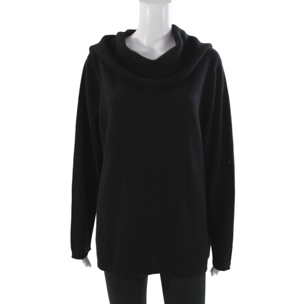 Cashmere By Charter Club Women Cashmere Pullover Cowl Neck Black Size 2X